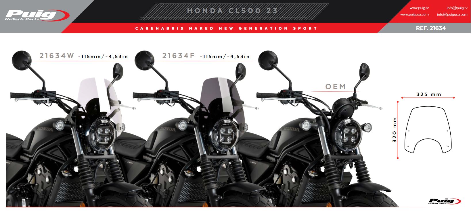 楽天市場】レブル,CL スクリーン カスタムII クリア Puig : モトパーツ